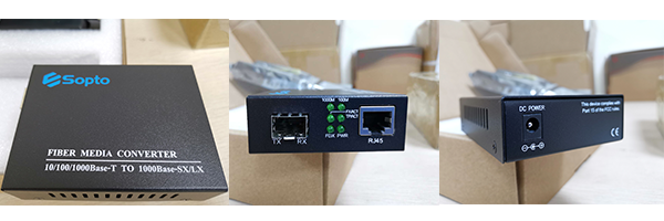 Gigabit Multi-Mode LC Fiber to Ethernet Media Converter with A SFP SX  Module, 1.25G Fiber to Copper RJ45 Media Converter, 1000Base-SX to